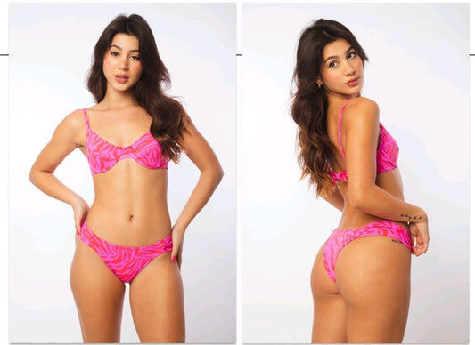 Bikini Zebra / Rosa / Rojo