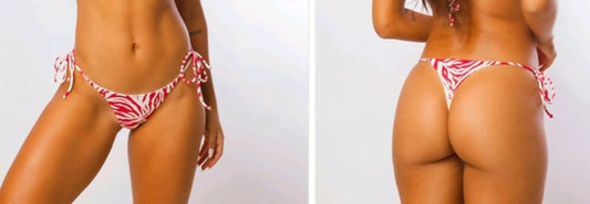 Bikini Cebra/ Blanco/ Rojo